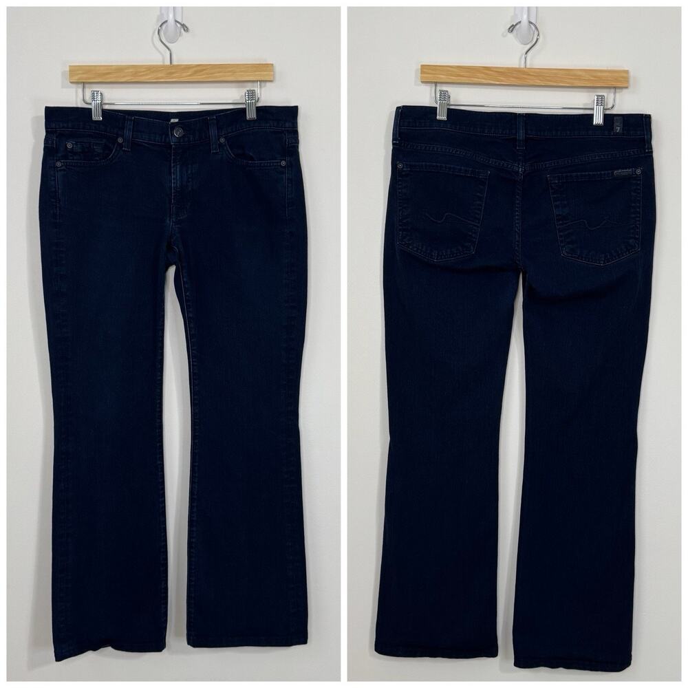 7 For All Mankind Bootcut Jeans Size 31 Blue Dark Wash Denim